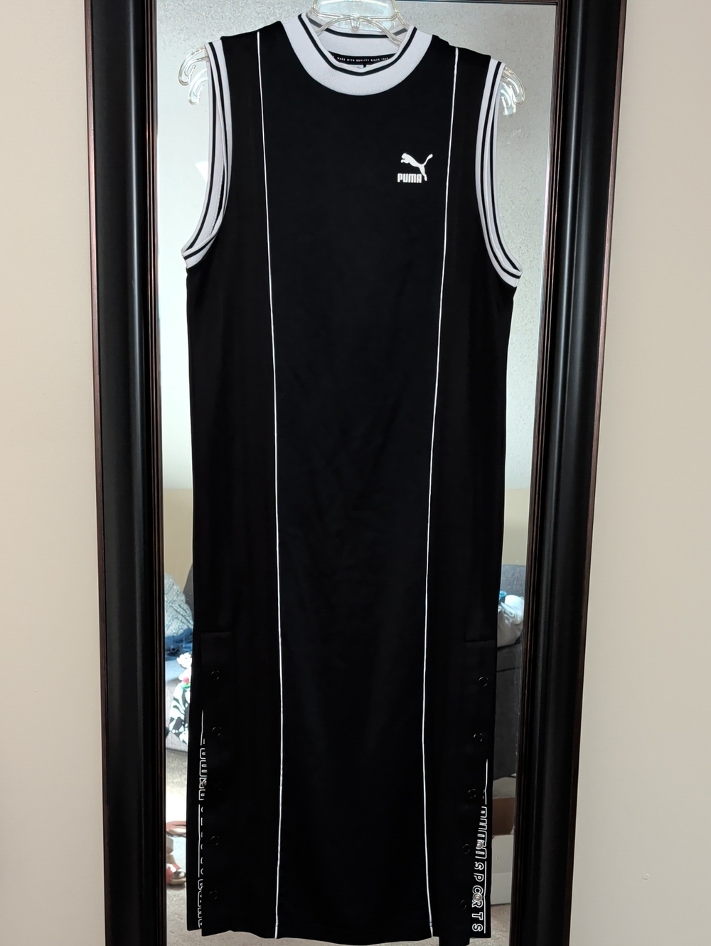 Puma Black Dress with White Trim and Piping